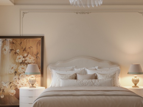  法式卧室 床3d模型 