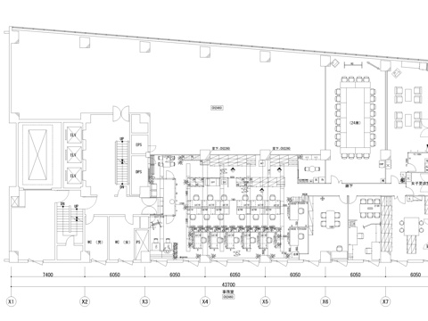 办公空间平面图办公楼平面户型图写字楼平面图cad施工图