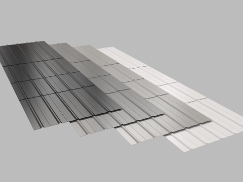 现代彩钢瓦 简易房屋顶 铁皮瓦 保温波形板 铁板瓦 雨棚围墙su模型