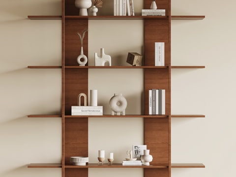 法式中古置物架 壁挂置物架 书架su模型