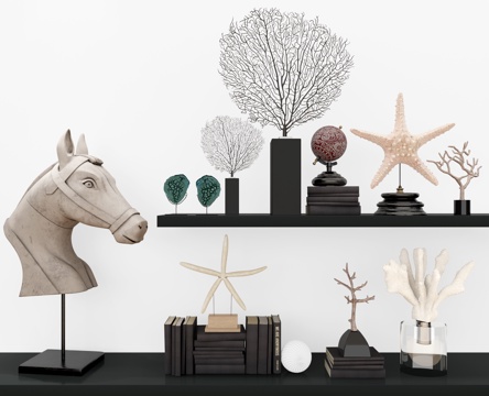  新古典现代装饰品组合摆件3d模型 