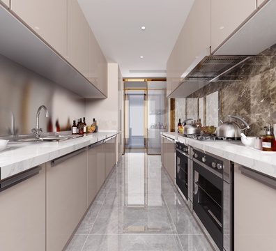  现代风格厨房3d模型 