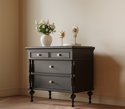 法式复古床头柜 边柜 矮柜su模型