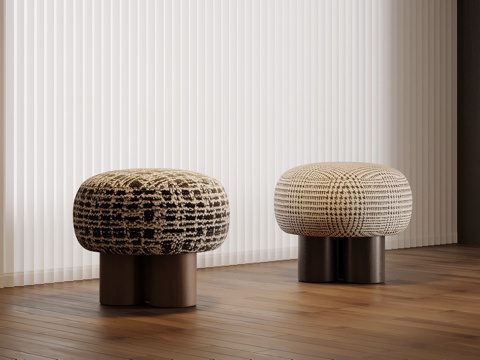  现代中古风换鞋凳 沙发凳3d模型 