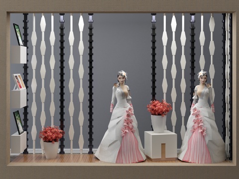  简欧橱窗 展示架3d模型 