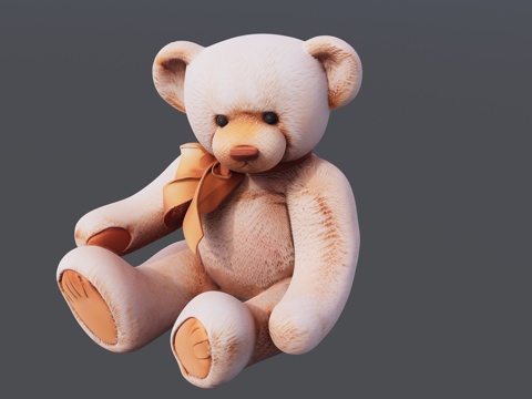 棕色熊布偶玩具su模型