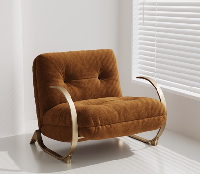 法式中古休闲沙发 单人沙发 现代休闲沙发su模型