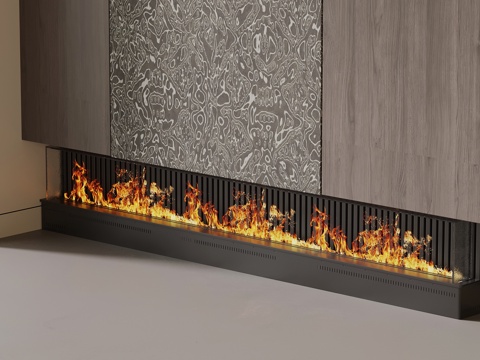  现代意式壁炉 火炉3d模型 