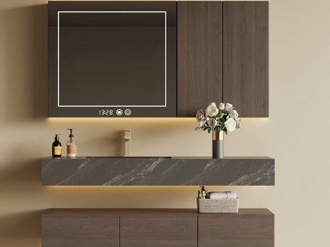 现代意式浴室柜su模型