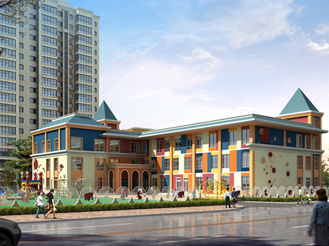 现代幼儿园建筑 学校建筑su模型