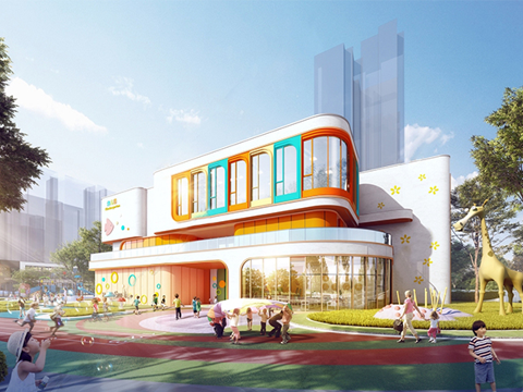 现代学校建筑 幼儿园建筑su模型