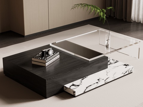 现代意式茶几su模型