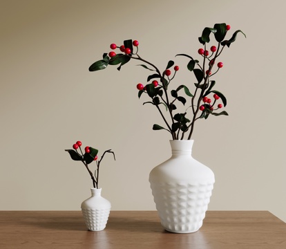 现代花瓶花艺 摆件饰品su模型