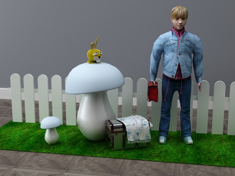  简欧橱窗 展示架3d模型 