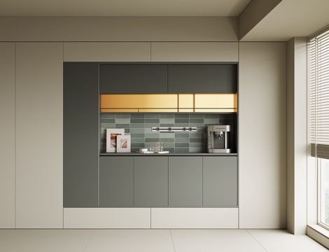  现代酒柜餐边柜su模型 