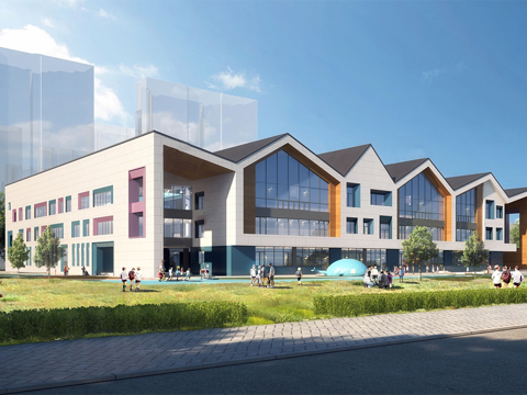 现代学校建筑 幼儿园建筑su模型