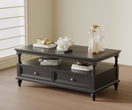 法式复古茶几 方形茶几su模型