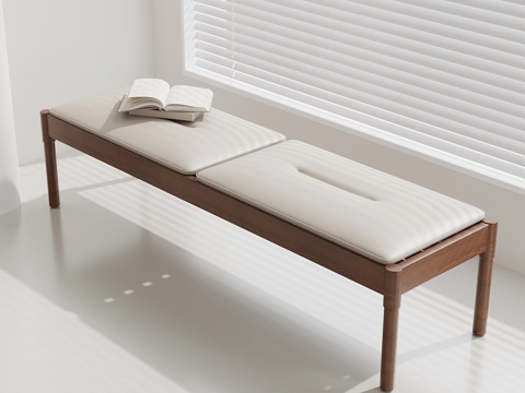  法式中古床尾凳 换鞋凳3d模型 