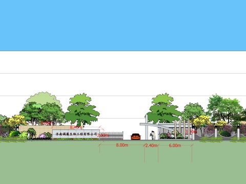 厂区大门 厂区景观  景观设计 毕业设计 风景园林su模型