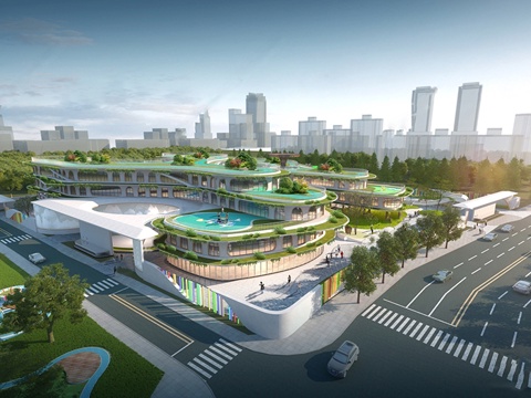 现代学校建筑 异型建筑su模型