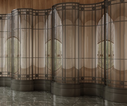  现代屏风隔断3d模型 