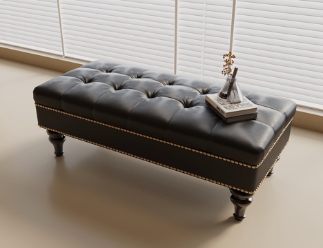 法式复古长凳 换鞋凳 沙发凳su模型