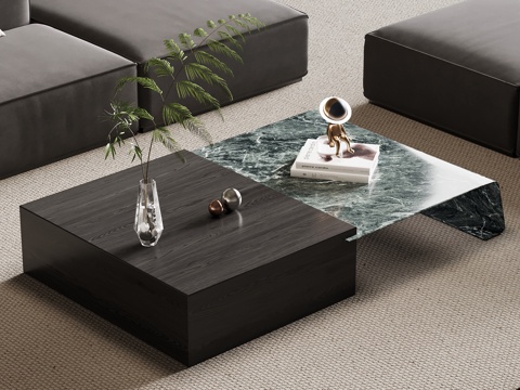 现代意式茶几su模型