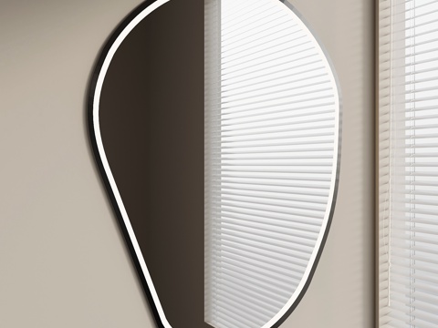 现代浴室镜 化妆镜 镜子su模型