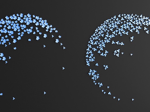  现代花朵墙饰组合3d模型 