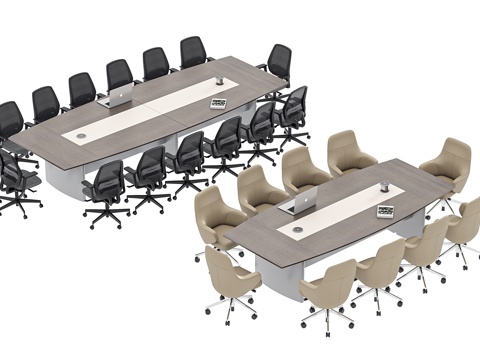 现代会议桌 洽谈桌 会议椅 办公桌 创意会议桌 洽谈椅 培训su模型