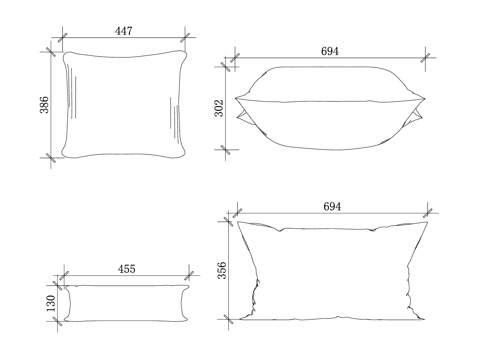  抱枕 靠枕 软枕 装饰抱枕 家居靠垫 沙发抱枕 卧室抱枕cad施工图 