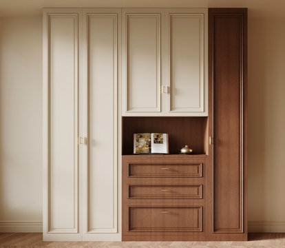 中古风玄关柜 边柜 鞋柜su模型