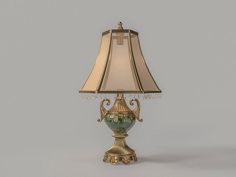  欧式雕花古铜台灯3d模型 