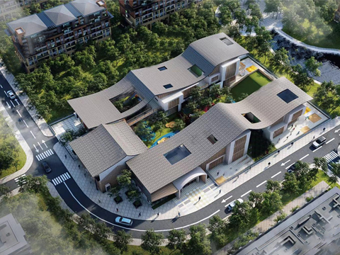 现代学校建筑su模型