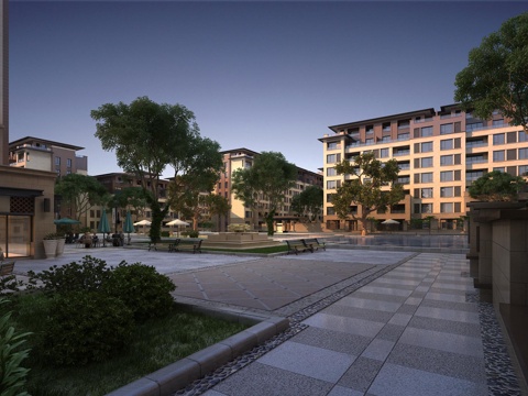 新古典新亚洲古典多层住宅洋房3d模型