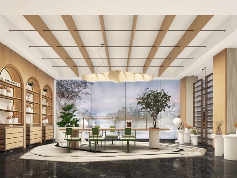  现代花艺室花店3d模型 