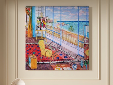 现代，简约，抽象，油画，装饰画3d模型