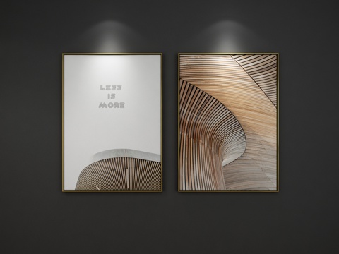  现代抽象装饰挂画 抽象画 装饰画 画 3D模型3d模型 