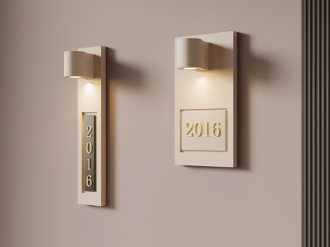 现代导视牌 门牌 房号牌su模型