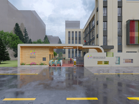 现代学校建筑 幼儿园建筑su模型