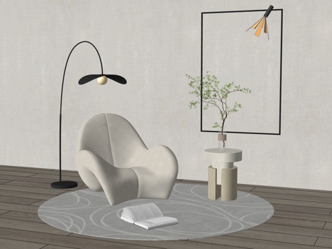 现代休闲椅su模型