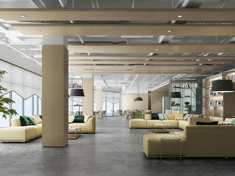 现代 休息区 沙发茶几3d模型