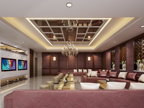  简欧KTV包间 沙发3d模型 