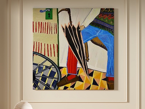  现代，简约，抽象，装饰画3d模型 