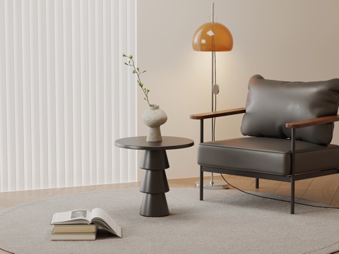 现代边几 圆几su模型