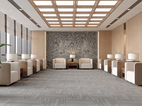  现代酒店接待室 会议室3d模型 