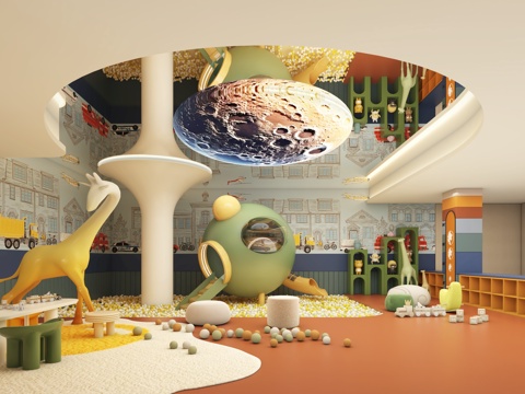 儿童乐园娱乐区su模型