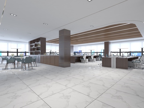  现代办公室办公区3d模型3d模型 