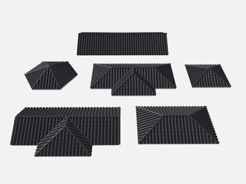 现代屋顶 新中式屋檐 坡屋顶 屋顶 混凝土瓦片 筒瓦屋顶su模型