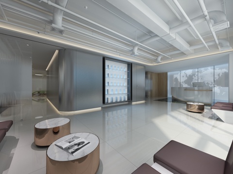  现代医院工装 现代 沙发 牙医 儿童 办公 前台3d模型 